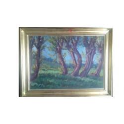 landschap onduidelijk gesigneerd schilderij