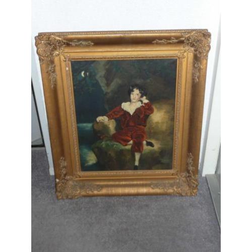 Oud Schilderij van J.F. Bounding "Little Lord Fauntleroy"