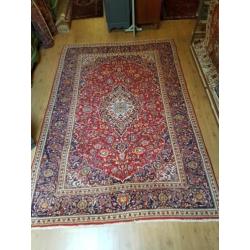 Groot vintage handgeknoopt perzisch tapijt 301x210 Keshan