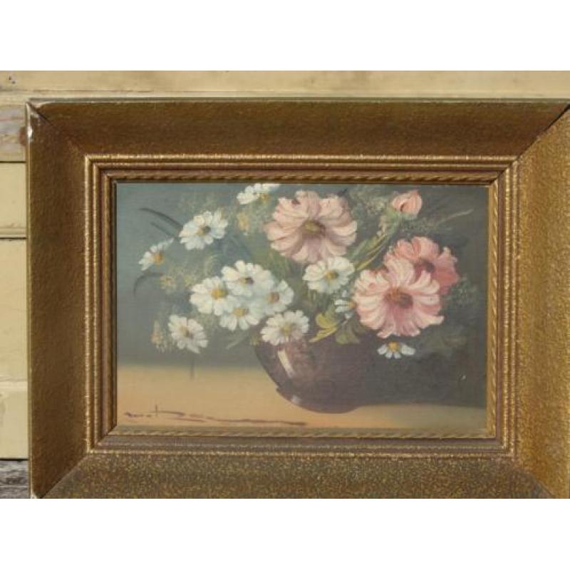 brocante schilderij stilleven bloemstilleven bloemen