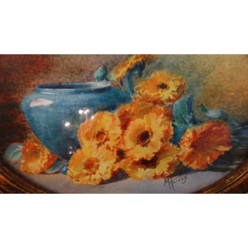 "bloemen" aquarel van Marie Michel Henry