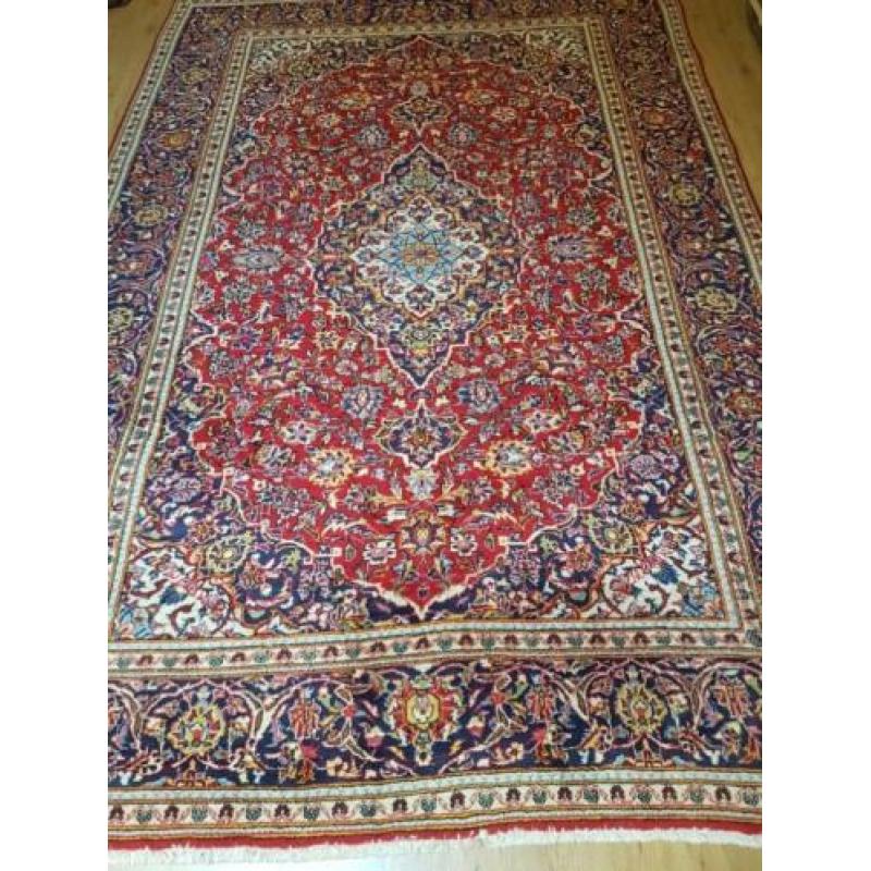 Groot vintage handgeknoopt perzisch tapijt 301x210 Keshan
