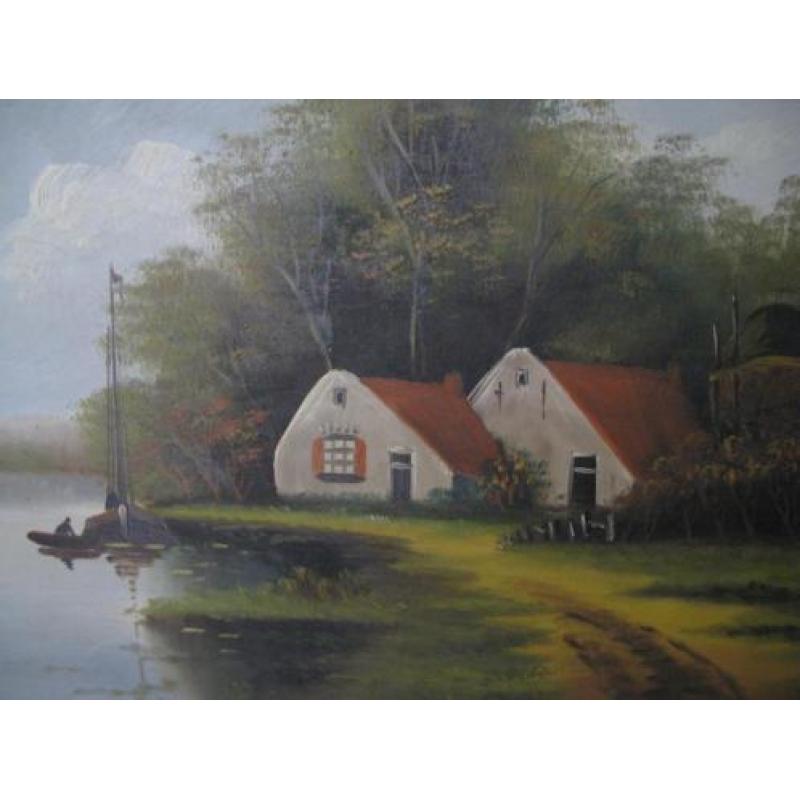 A.de Vecht Schilderij Op houten paneel zonder lijst