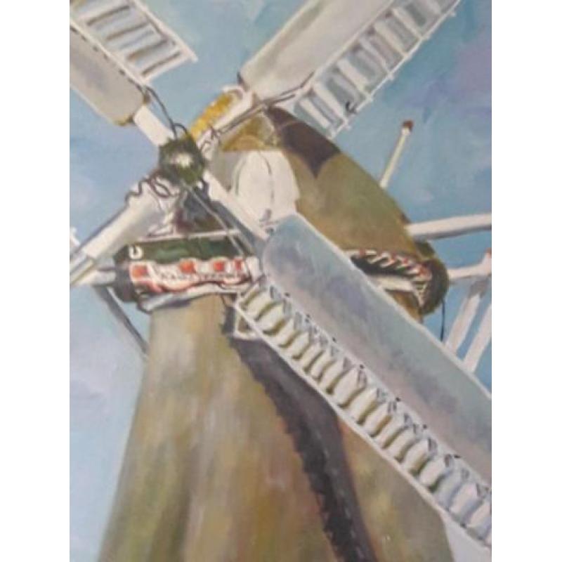 Schilderij klassiek acryl kunst; Krimstermolen Zuidwolde(Gn)