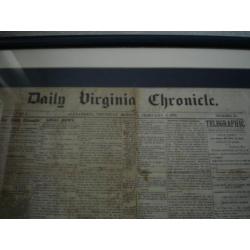 autentieke cofederate. civil war krant. uit virginia.1862.