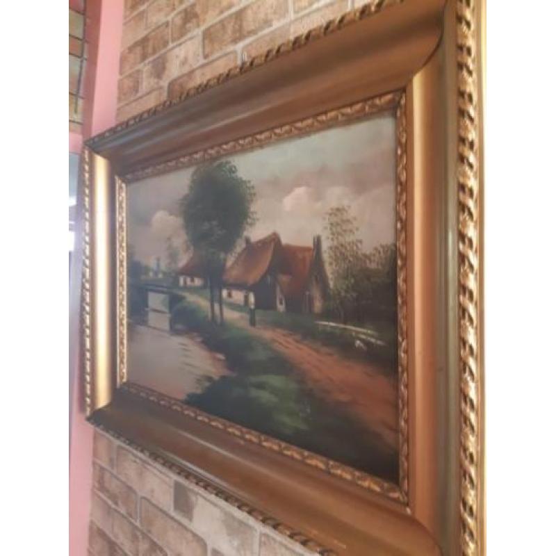 Antiek olieverf schilderij