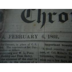 autentieke cofederate. civil war krant. uit virginia.1862.