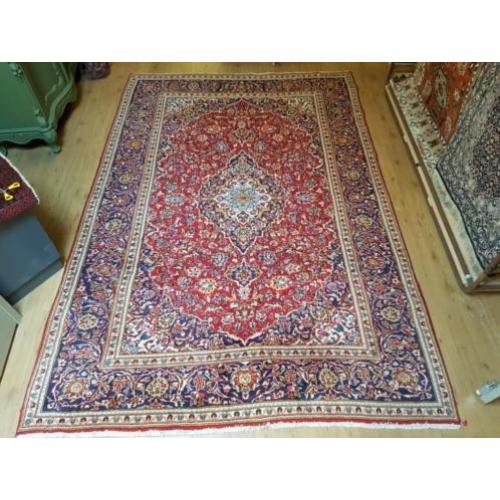 Groot vintage handgeknoopt perzisch tapijt 301x210 Keshan