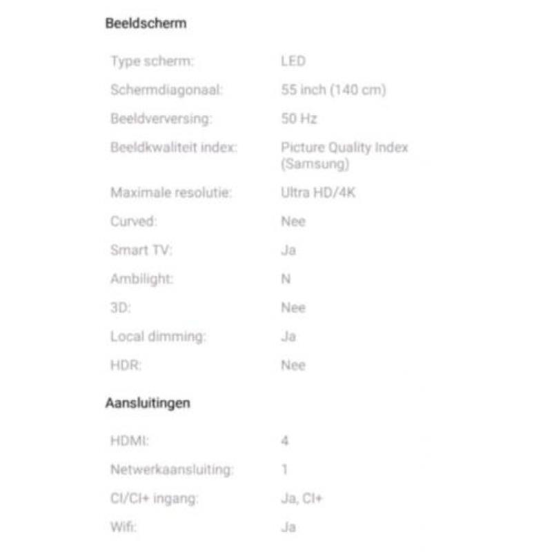 Samsung UE55JU6870 55inch 140cm