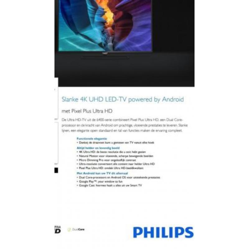 PHILIPS 4K LED TV ANDROID zie foto en uitleg foto's