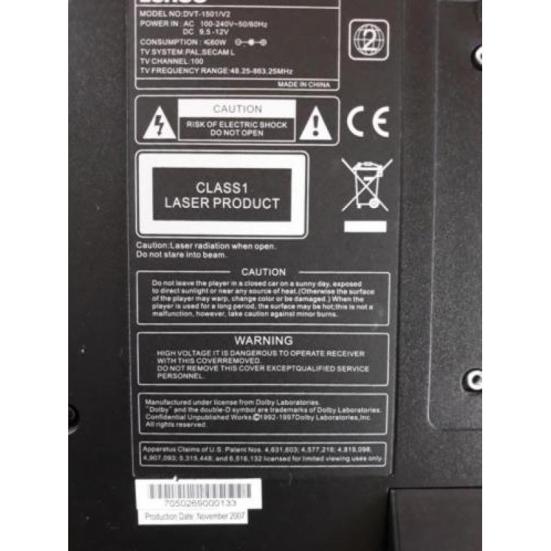 LENCO TV model DVT-1501