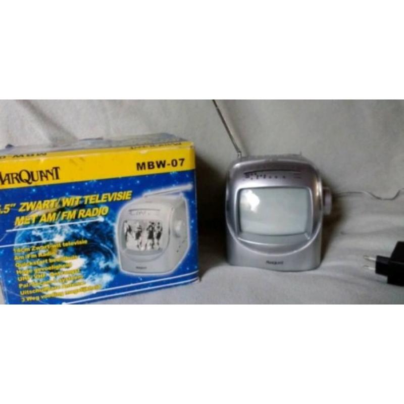 Mini TV met radio (zwart /wit) voor bewakingscamera