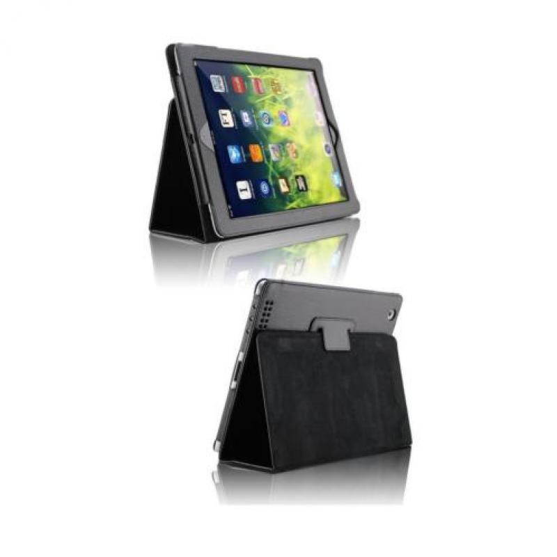Apple iPad Air 1 lederen leren leer hoes hoesje case - Zwart
