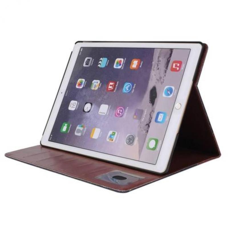 Walletstijl hoes grijs bruin voor iPad Pro 12.9 inch