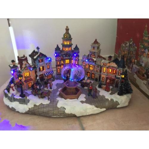Kerstdorp met licht