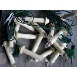 vintage duurzame kerstverlichting, 16 lampjes met knijpers