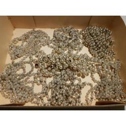 Oude kerst slingers ketting van glas 7 stuks ook kerstballen