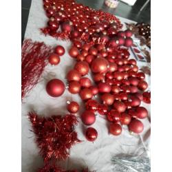 Kertballen kerstdecoratie goud rood zilver brons/bruin