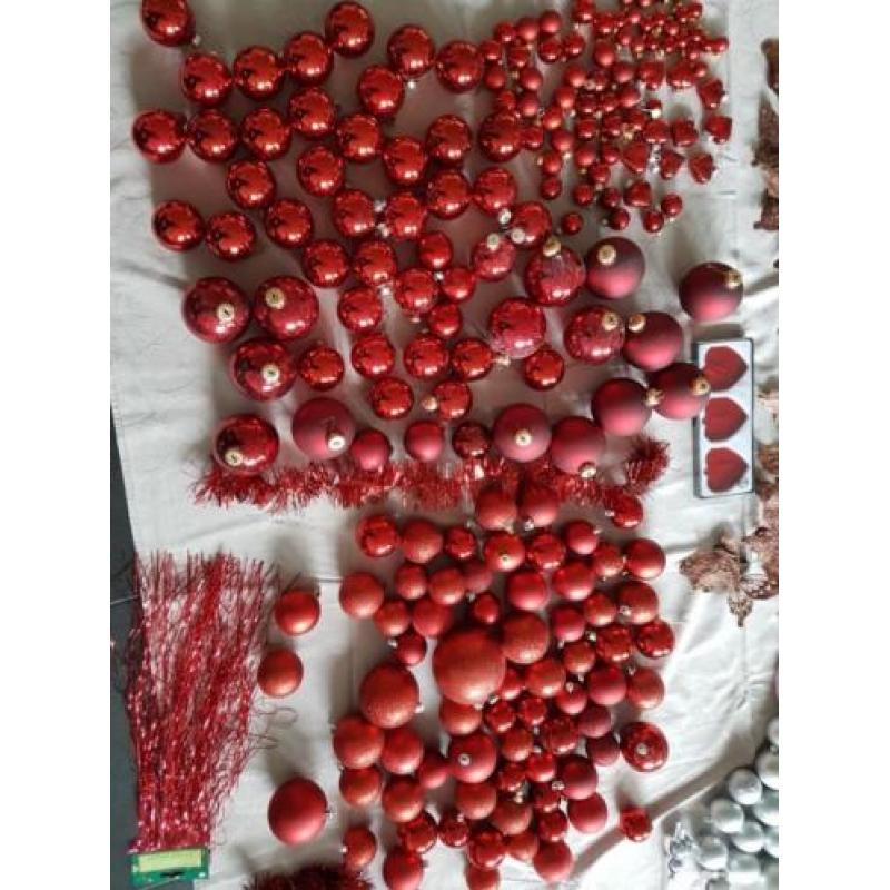 Kertballen kerstdecoratie goud rood zilver brons/bruin