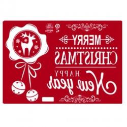 Raamsticker etalage wit kerstkrans rendier merry christmas