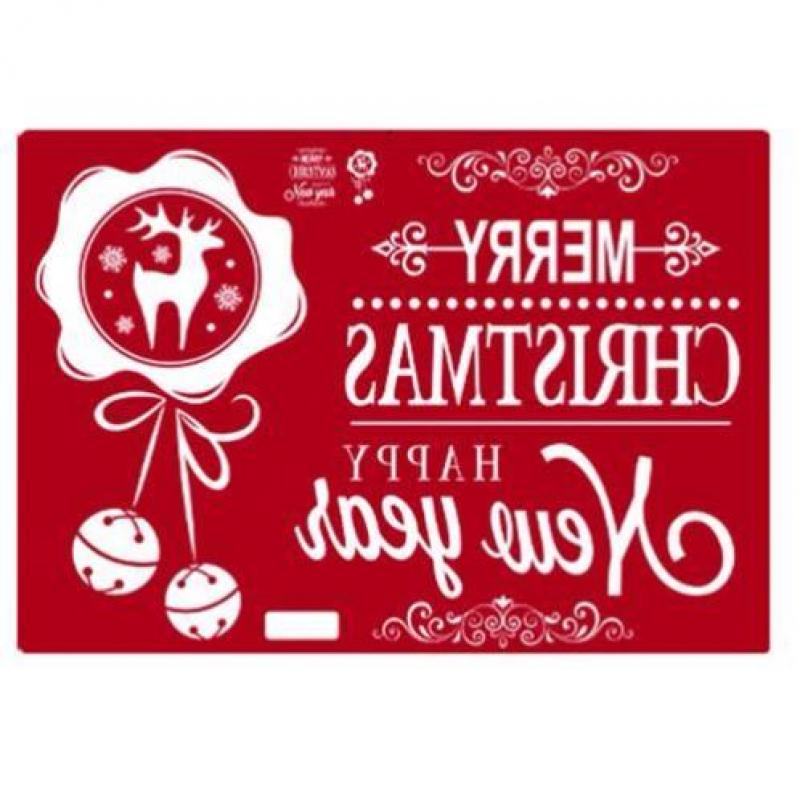 Raamsticker etalage wit kerstkrans rendier merry christmas