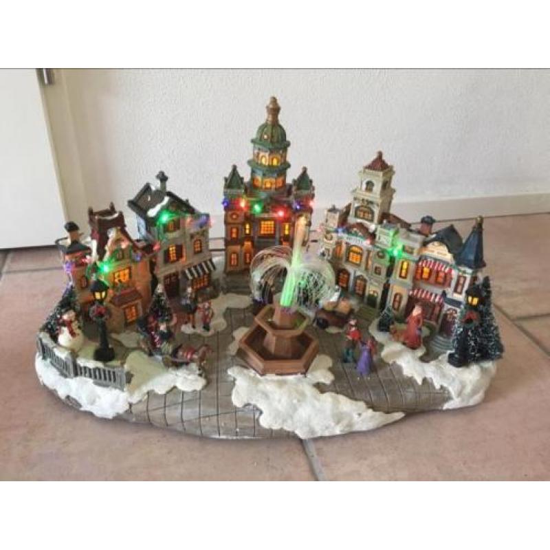 Kerstdorp met licht