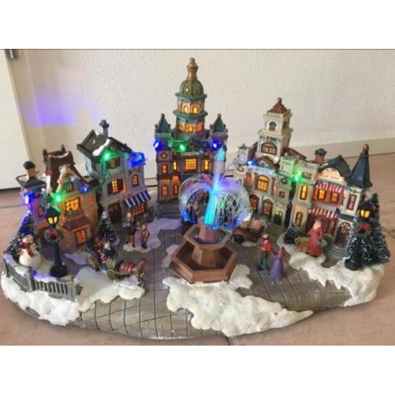 Kerstdorp met licht