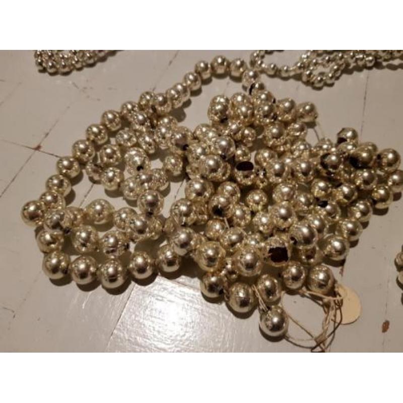 Oude kerst slingers ketting van glas 7 stuks ook kerstballen