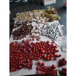 Kertballen kerstdecoratie goud rood zilver brons/bruin