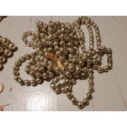 Oude kerst slingers ketting van glas 7 stuks ook kerstballen