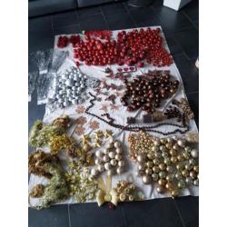 Kertballen kerstdecoratie goud rood zilver brons/bruin