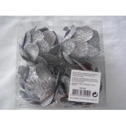 NIEUW ! doosje kersthangers (glitter bloem) 4 stuks