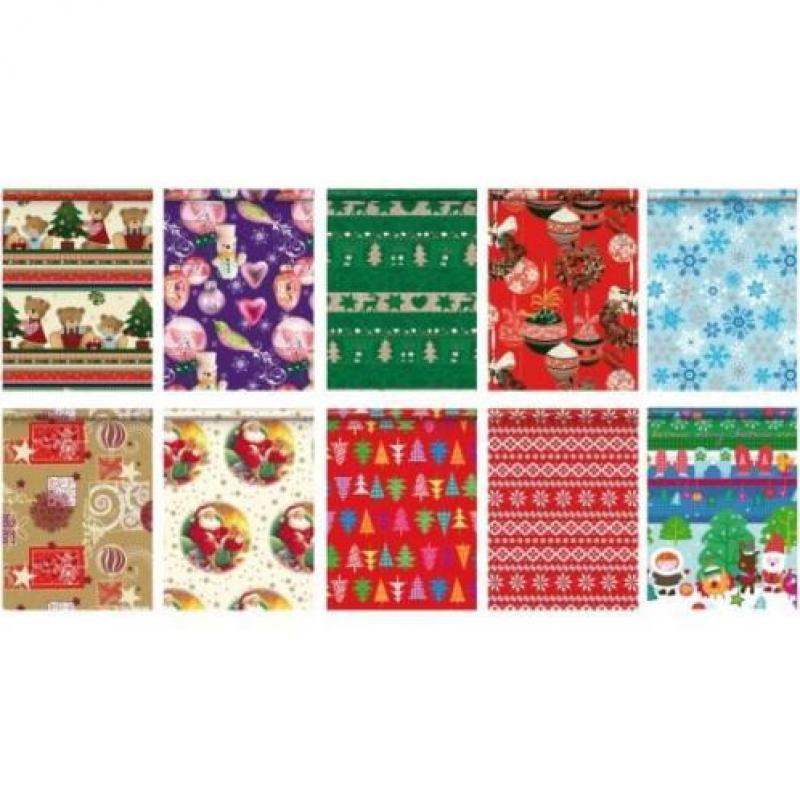 Kerst kadopapier 5 rollen - Kerstversiering