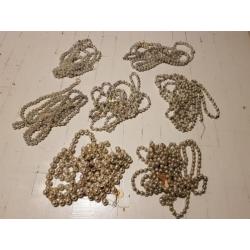 Oude kerst slingers ketting van glas 7 stuks ook kerstballen