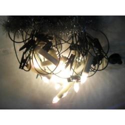 vintage duurzame kerstverlichting, 16 lampjes met knijpers