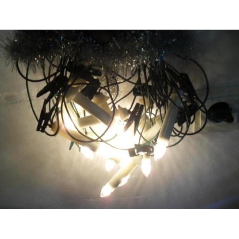vintage duurzame kerstverlichting, 16 lampjes met knijpers