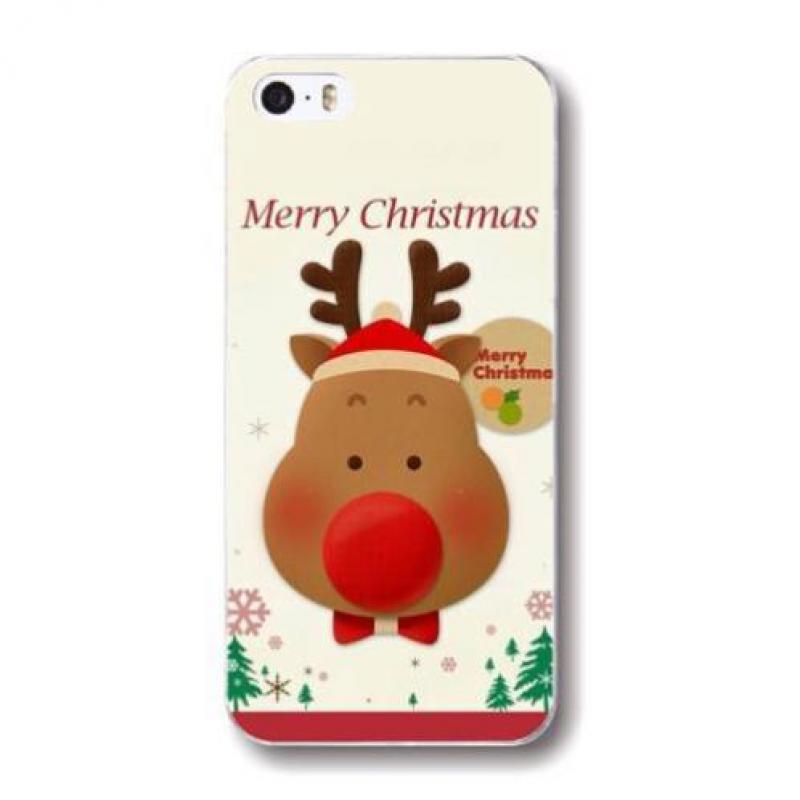 Raamsticker etalage wit kerstkrans rendier merry christmas
