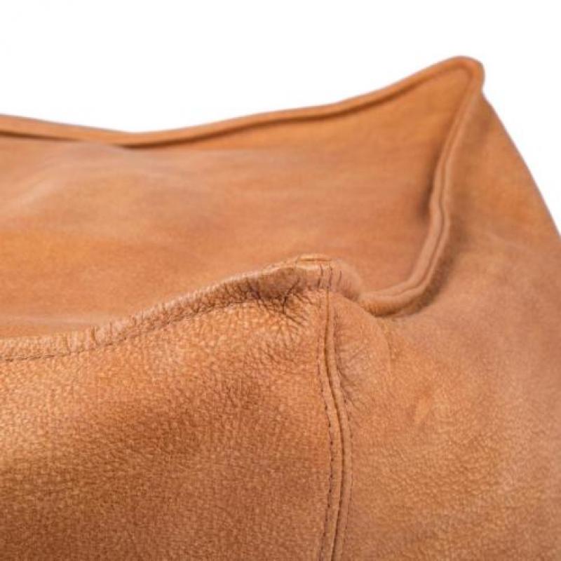 Leren poef Surprise cognac leer, diverse kleuren, handgemaak