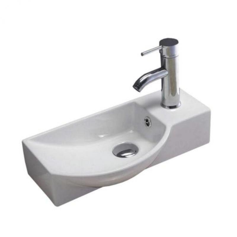 Fontein Sanilux Bee Rechthoek Keramiek met overloop 40x22...
