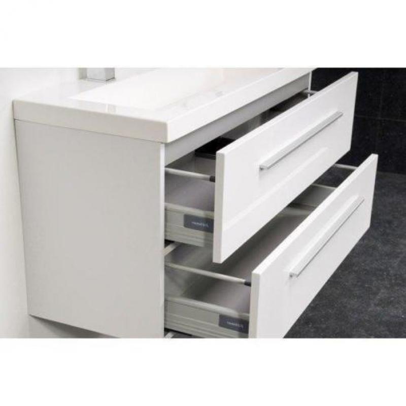 Saniclass XXS 80 badmeubel kunstmarmer 1 kraangat wit