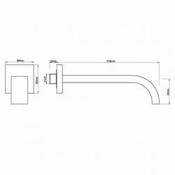 Wastafelkraan Wiesbaden Uitloop Vierkant 21,6 cm Mat Zwart