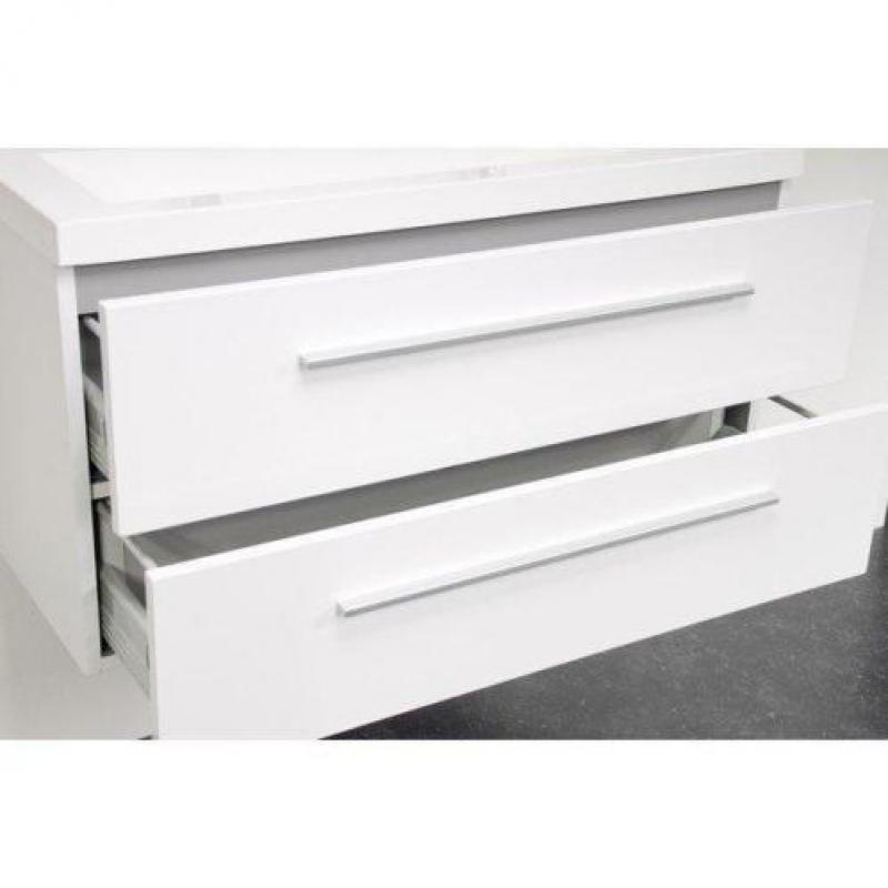Saniclass XXS 80 badmeubel kunstmarmer 1 kraangat wit