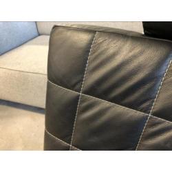 Nieuw leolux Volare voetenbank pouf poef hocker zwart leer