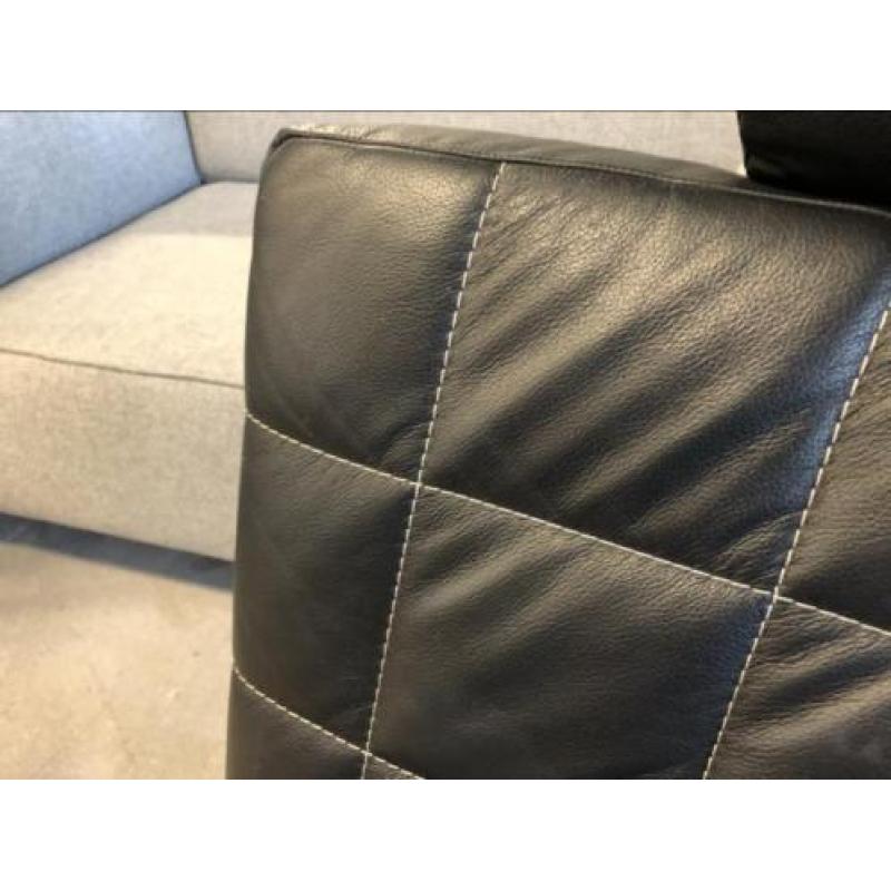 Nieuw leolux Volare voetenbank pouf poef hocker zwart leer