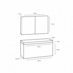Badmeubelset Differnz The Collection 80x43x61 cm Grijs/Zw...