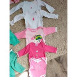 Rompers lange mouw roze maat 50/56 meisje