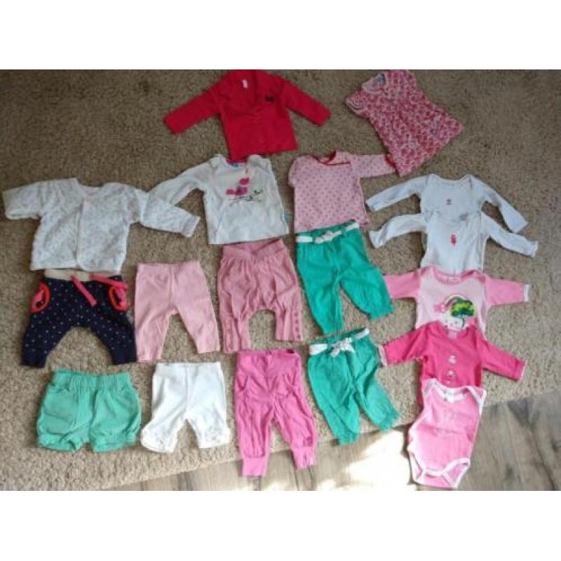 Rompers lange mouw roze maat 50/56 meisje