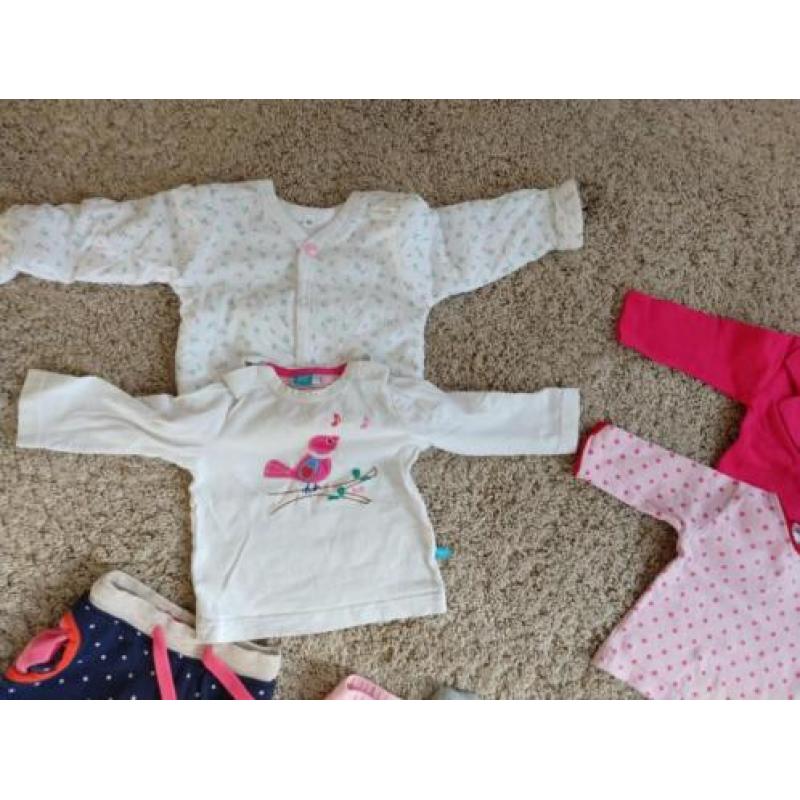 Rompers lange mouw roze maat 50/56 meisje