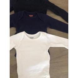 4 mooie stretch Hema rompers maat 50 - 56 lange mouw