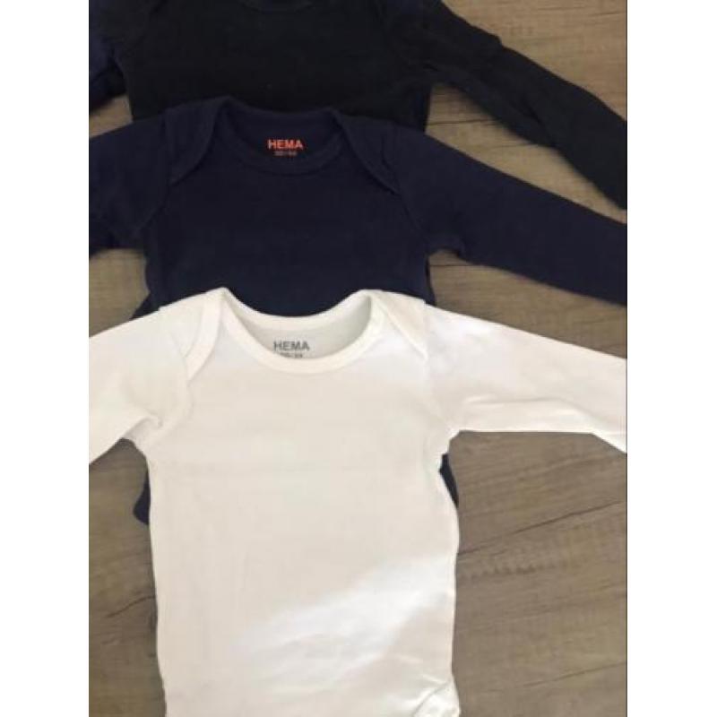 4 mooie stretch Hema rompers maat 50 - 56 lange mouw